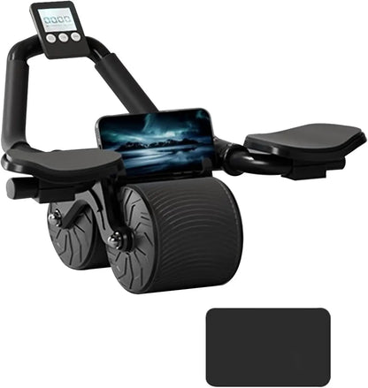 Ab Roller Wheel Workout Abdominal Fitness Wheel for Core Muscles Training with Digital Timer Phone Holder Smart Rebound Dual-Wheel Design Eco-Friendly Build Maquina Abdominal Total Body Rueda Summerwins,Summerwins,Father'Sdaygifts,Bathingsuitwomenset